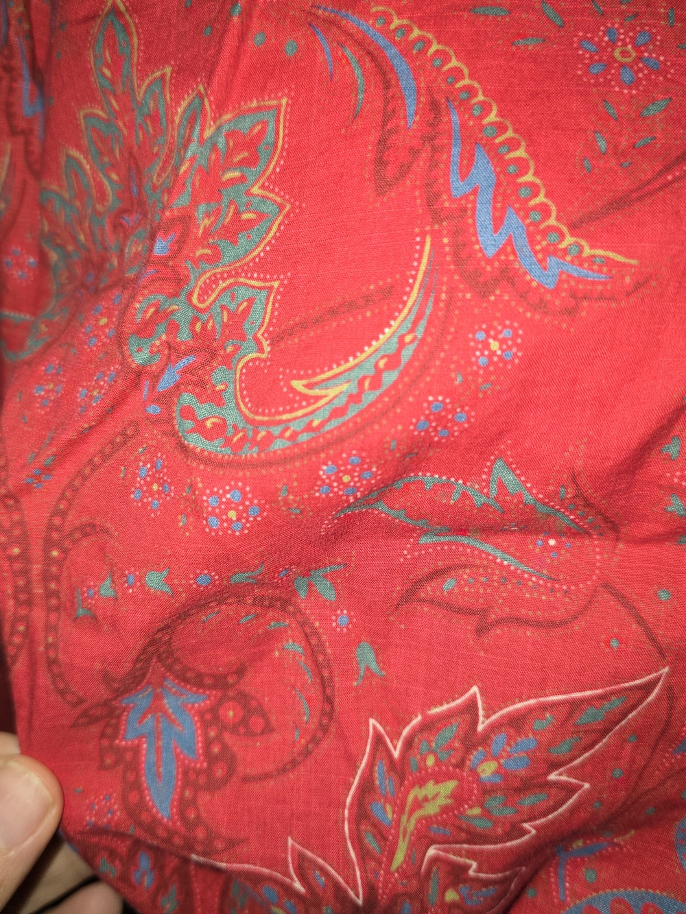 Ralph Lauren Red Paisley Button-Down Shirt Womens 2X - Picture 6 of 7